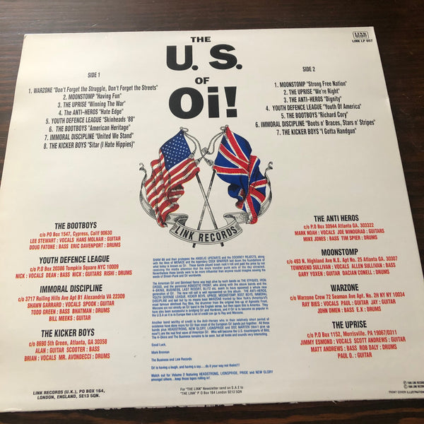 Various - The U.S Of Oi! - Link Records Vinyl, LP, Compilation