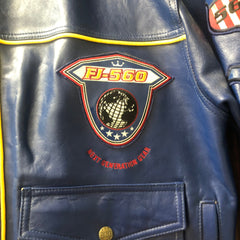 Vintage -  FJ560 Fat Joe  - FJ 560 Genuine Leather Jacket - 2xl Blue