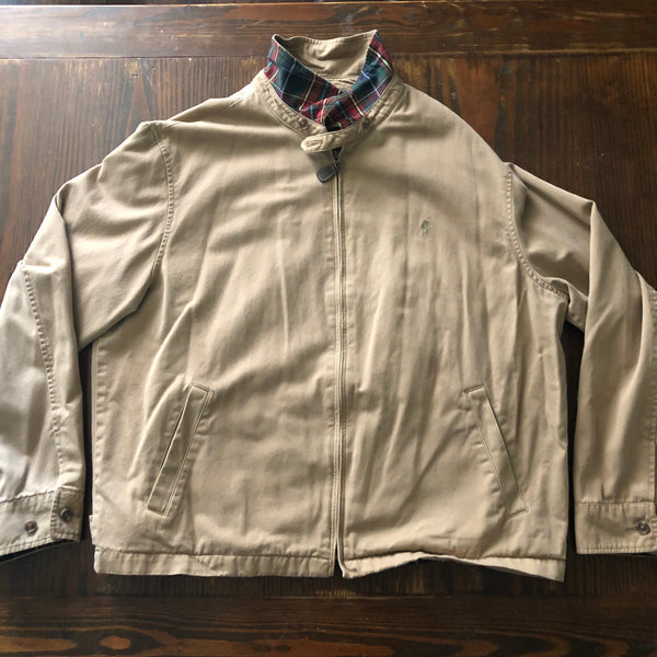 Polo Ralph Lauren men jacket Full Zip Vintage Khaki Beige Work Wear