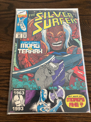 Silver Surfer #80 Direct Marvel Comics 1993 Morg vs Terrax Galactus Appears 9.0