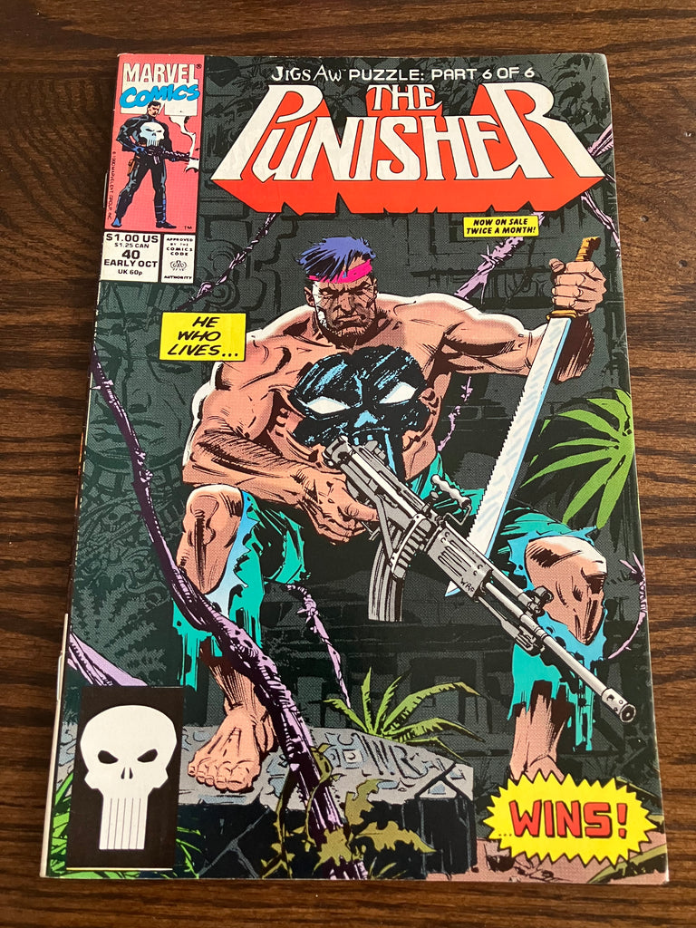 THE PUNISHER #40! JIGSAW PUZZLE PT. 6! VF 1990 MARVEL COMICS