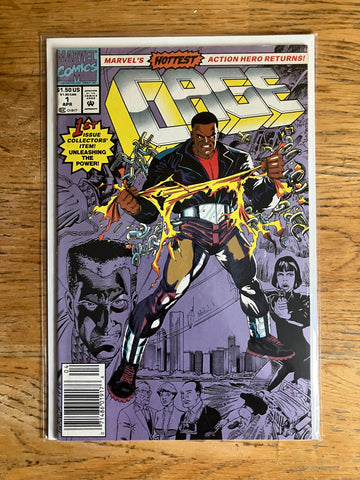 CAGE #1 (1992) MARVEL COMICS LUKE CAGE POWER MAN! AVENGERS! 1ST PRINT! NEWSSTAND