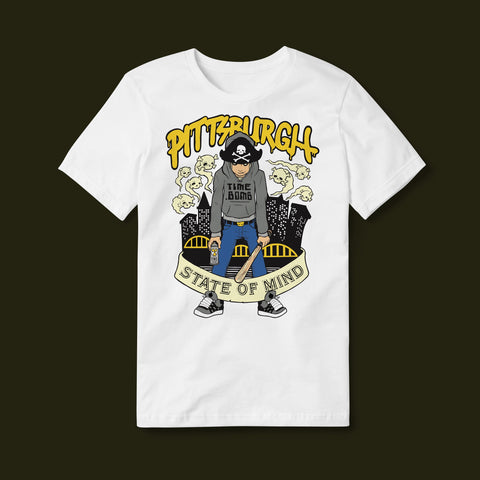 2026- TIMEBOMB - Pittsburgh State Of Mind White Tee Shirt