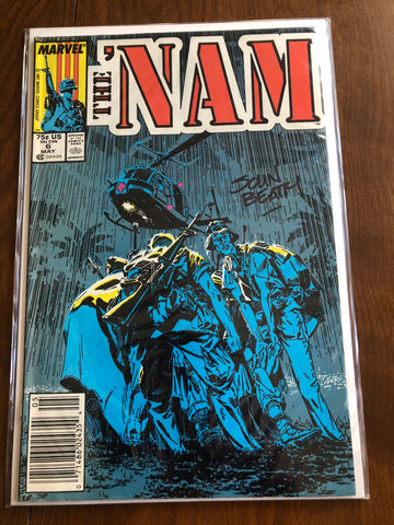 The Nam -Comic Book #6 Marvel May 1987 Vintage Vietnam Collectible Military USA Certificate Signing by John Beatty