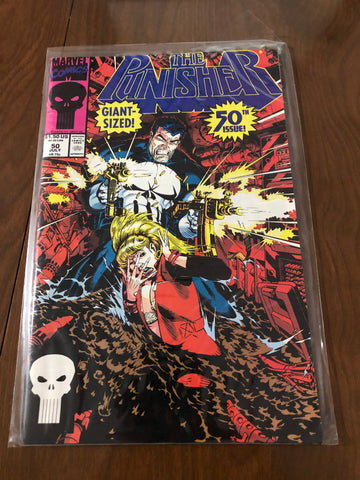The Punisher- #50 Giant-Sized 50th Issue Michael Golden Cover High Grade 1991