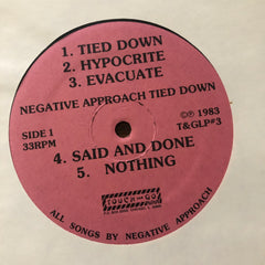 Negative Approach - Tied Down -  Touch And Go ‎–  Vinyl, LP, Album, Repress