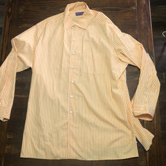 Vintage - Ralph Lauren Polo Purple Label Orange  Button Front L/S French Cuff Shirt Size