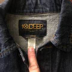 1 of 1 - Hand Painted  Timebomb  - 10-Deep - Mens Indigo Wash Denim Jacket Size XL