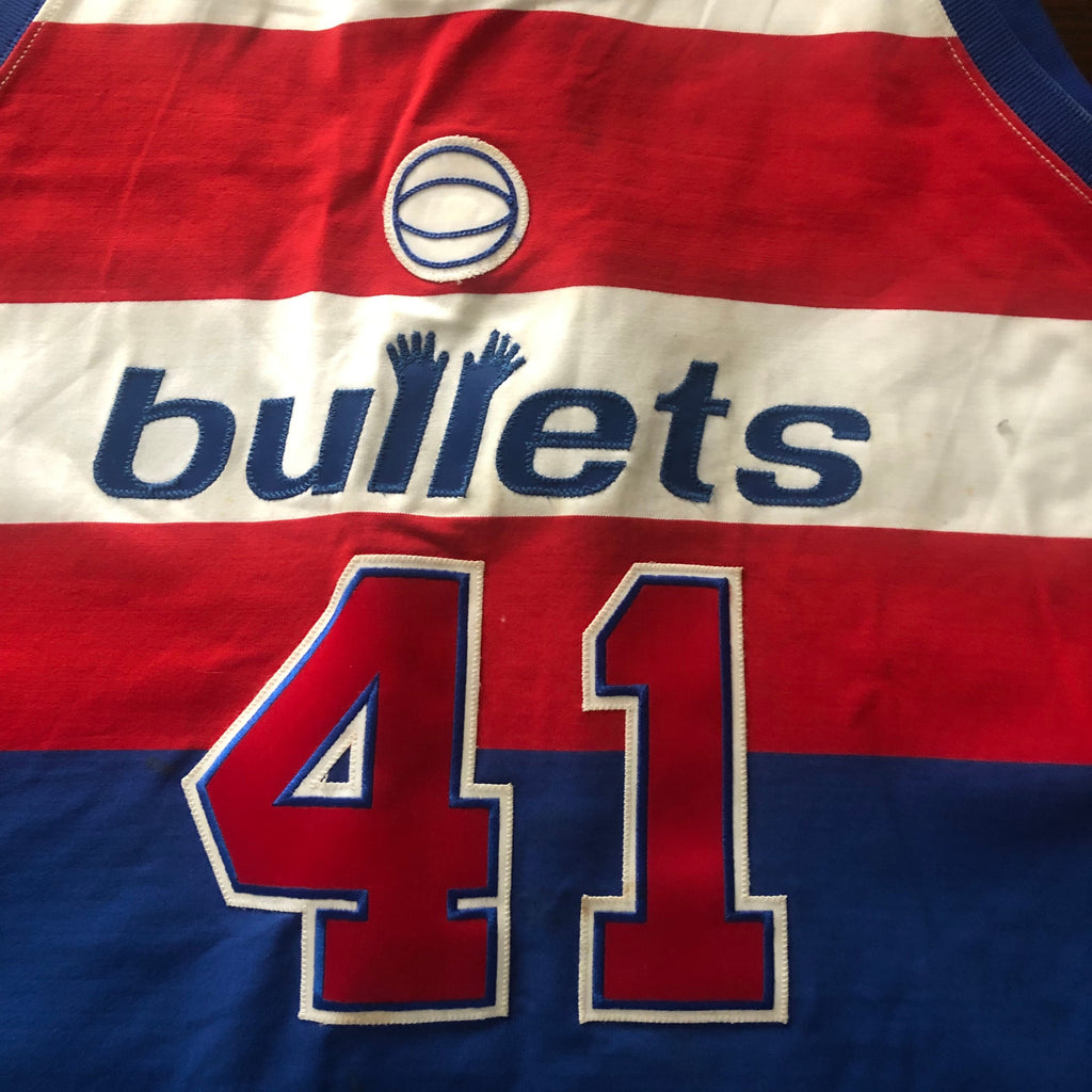 NBA Wizards 41 Wes Unseld Blue Bullets Throwback Men Jersey