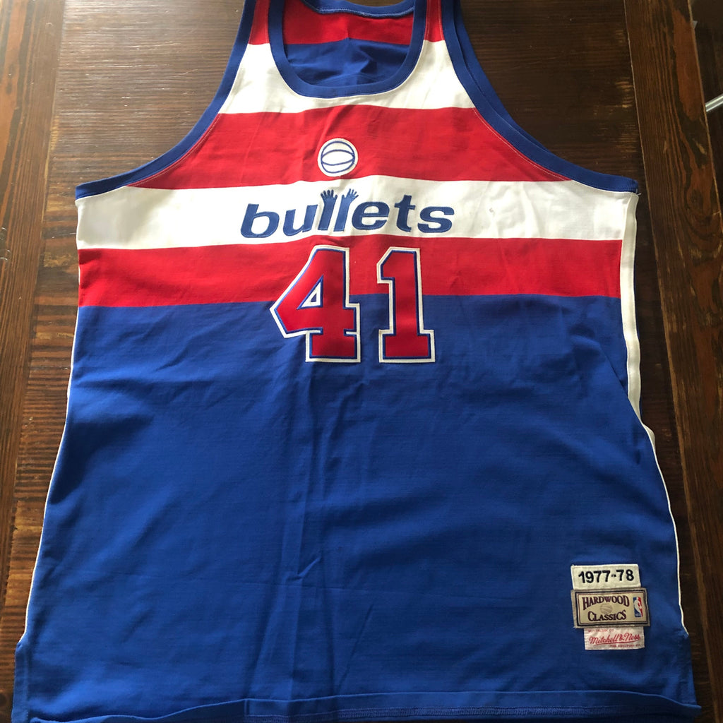 The back of a Wes Unseld Classic Jersey is shown at the National