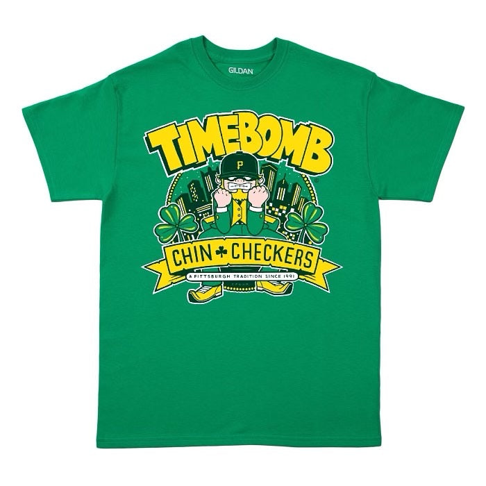 Timebomb New Chin-Checker Irish Green Tee