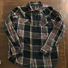Vintage - LRG Lifted Research Group Long Sleeve Woven Button-Front Plaid Shirt