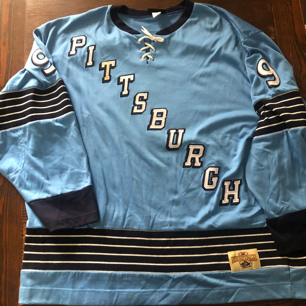 Vintage-  Pittsburgh Penguins Blue "1967-1968 Throwback" Stall & Dean Heritage  NHL Jersey
